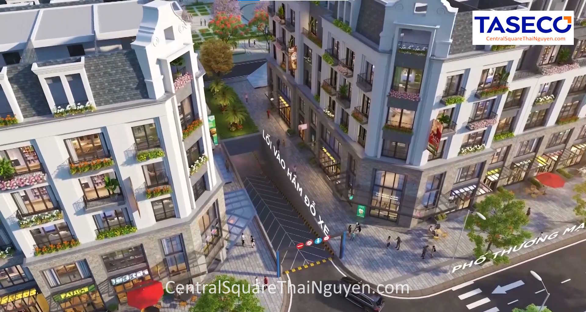 Thiết kế mặt ngoài shophouse Central Square Thái Nguyên phong cách tân cổ điển hiện đại