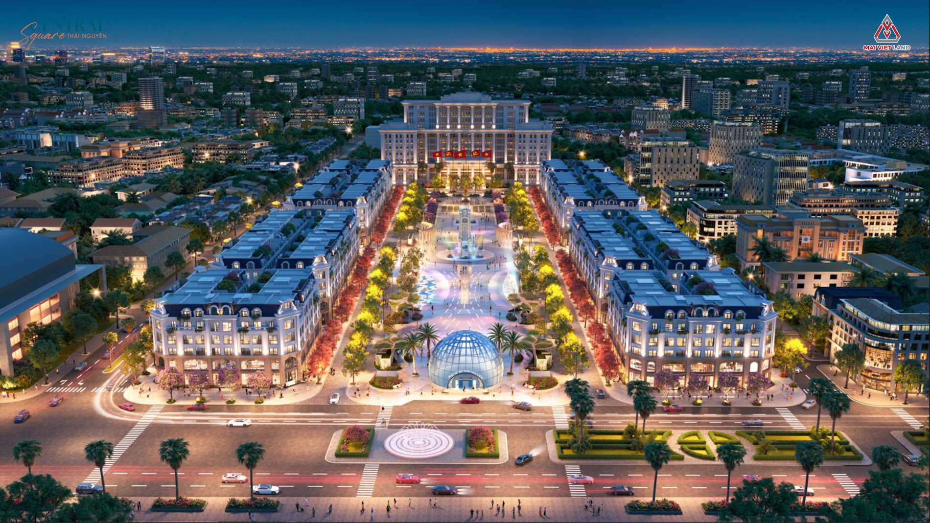 Phối cảnh Central Square Thái Nguyên - Phố đi bộ Thái Nguyên