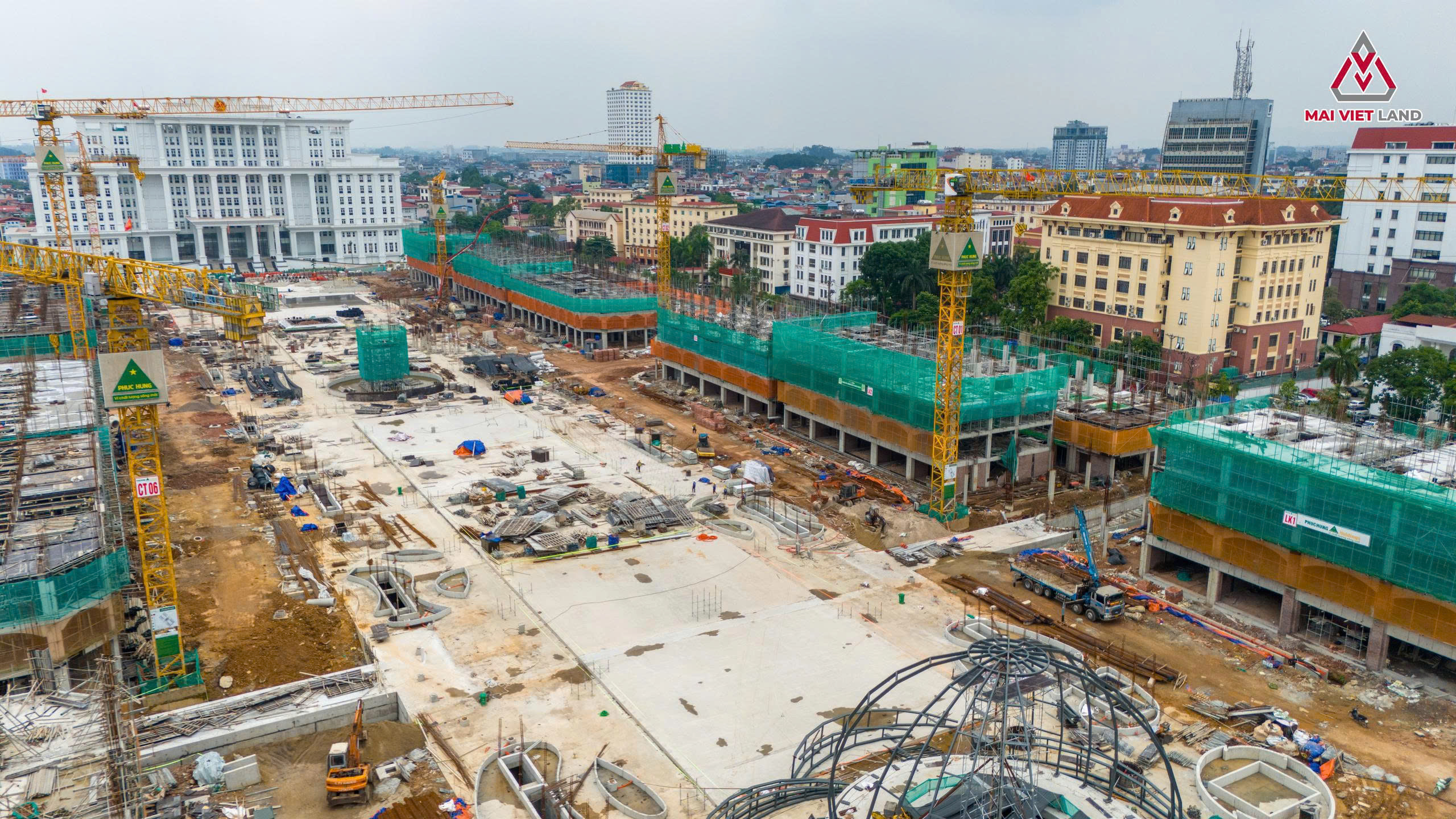 Tiến độ Central Square Thái Nguyên ngày 29/05/2026 - toàn cảnh công trường từ trên cao