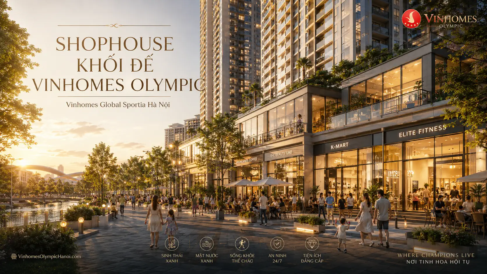 Shophouse khối đế chung cư Vinhomes Olympic - Vinhomes Global Sportia