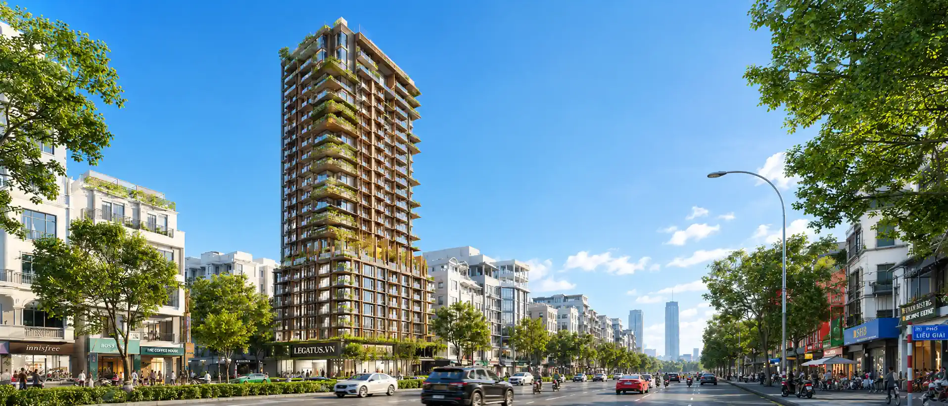 Phối cảnh The Legatus tại 22 Liễu Giai gần Lotte Center và Vincom Metropolis