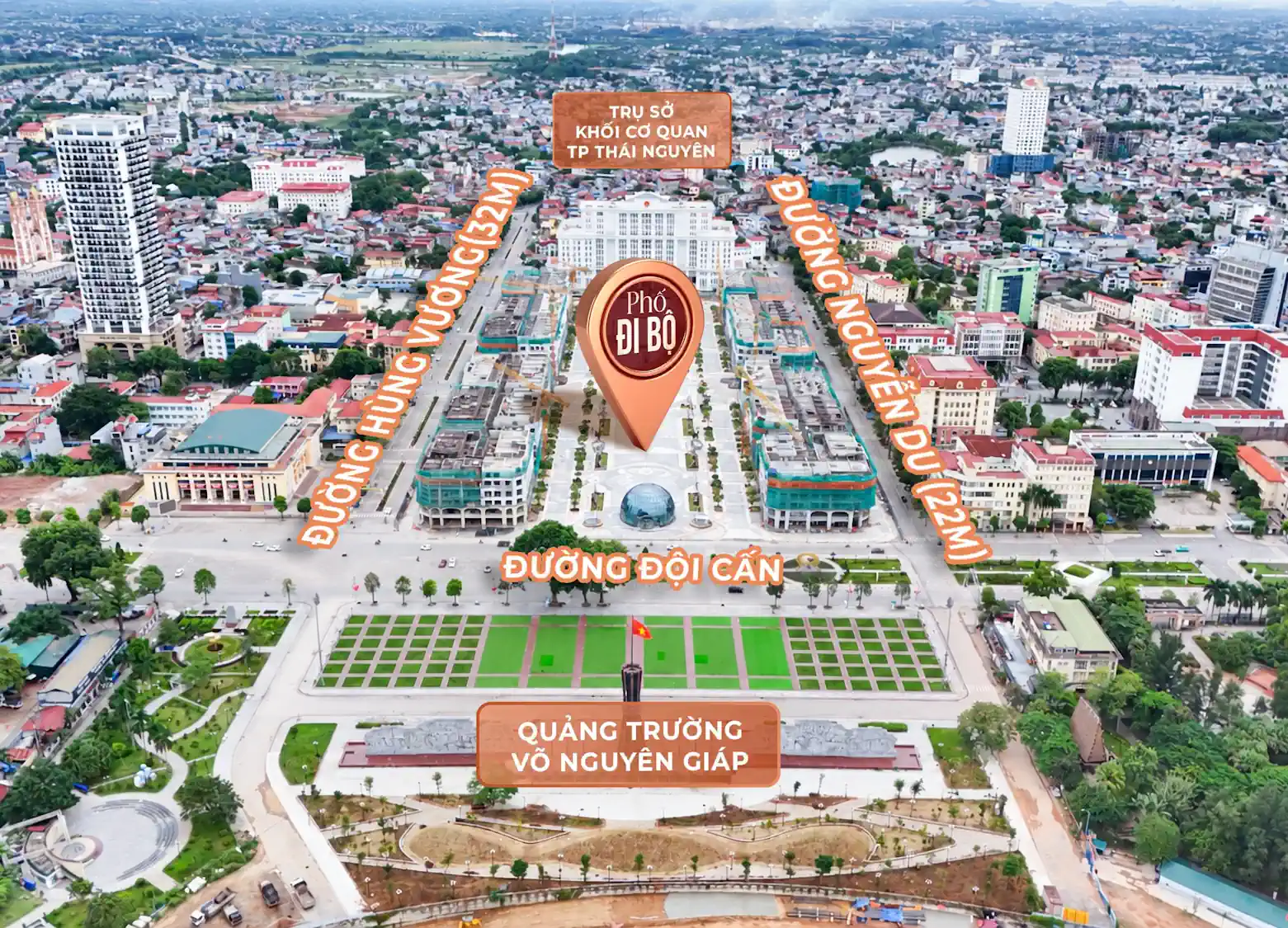 Central Square Thái Nguyên – Liền kề Shophouse Phố đi bộ Thái Nguyên của TasecoLand